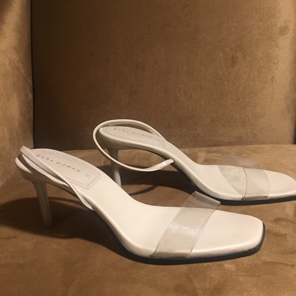 Zara Vinyl Heels Off-white